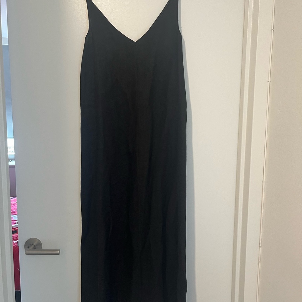 Alysi Maxi Linen Black Dress. Size IT 40/ US 2/4